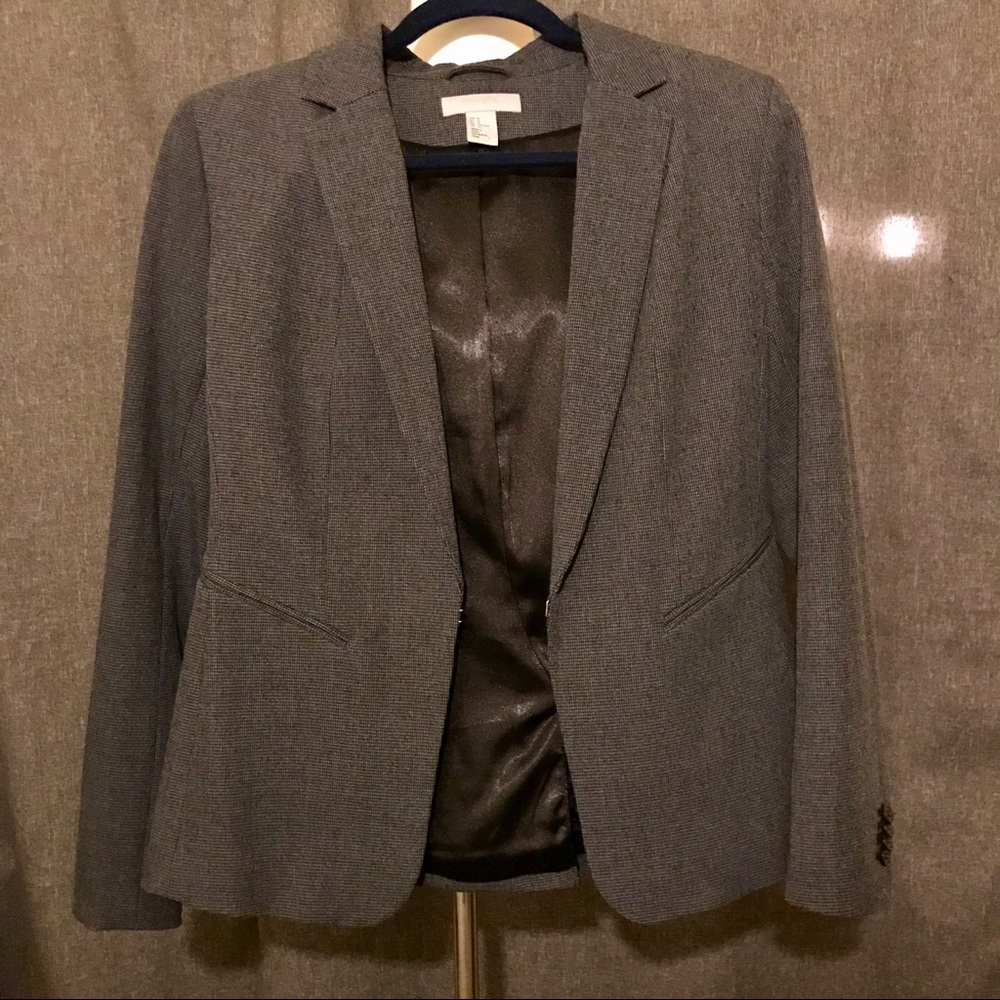 H&M Gray Blazer with Front-Clasp